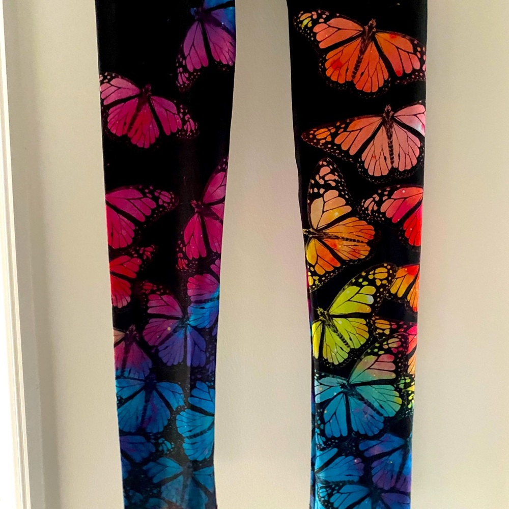 Yoganastix Butterflies leggings stretch yoga NWT M - Picture 9 of 11